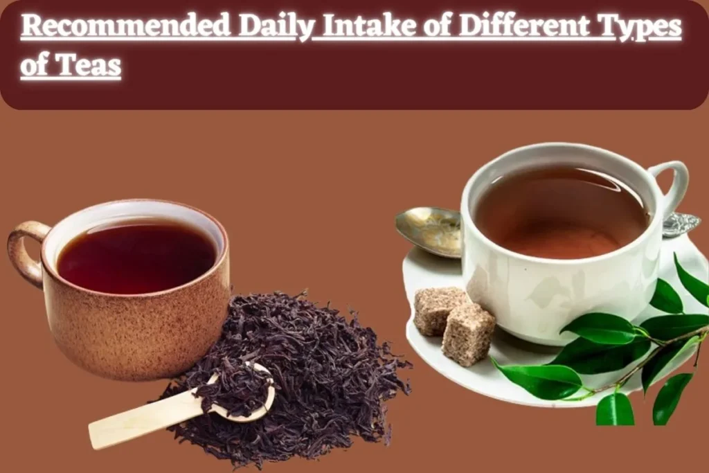 Recommended Daily Intake of Different Types of Teas